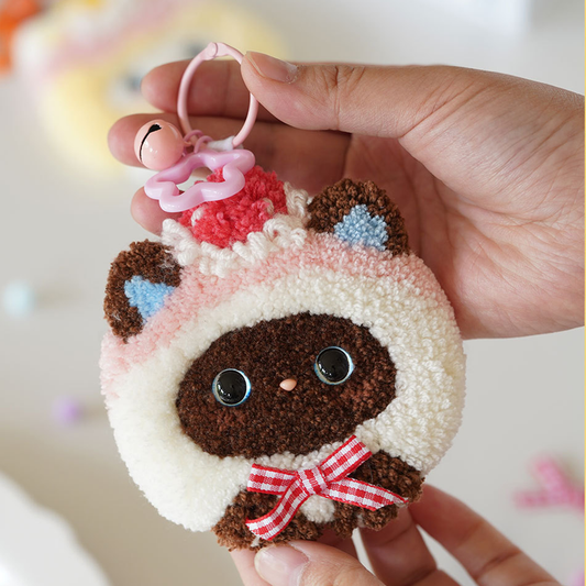 Meow Treats | Punch Needle Bag Charm Kit