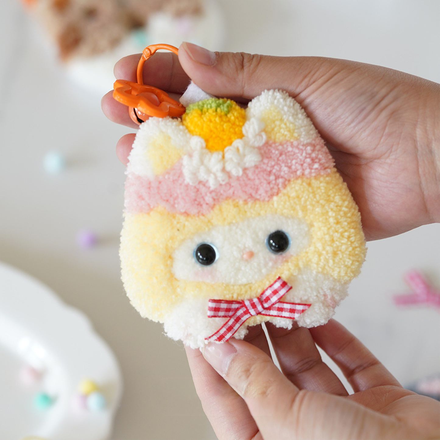 Meow Treats | Punch Needle Keychain Kit