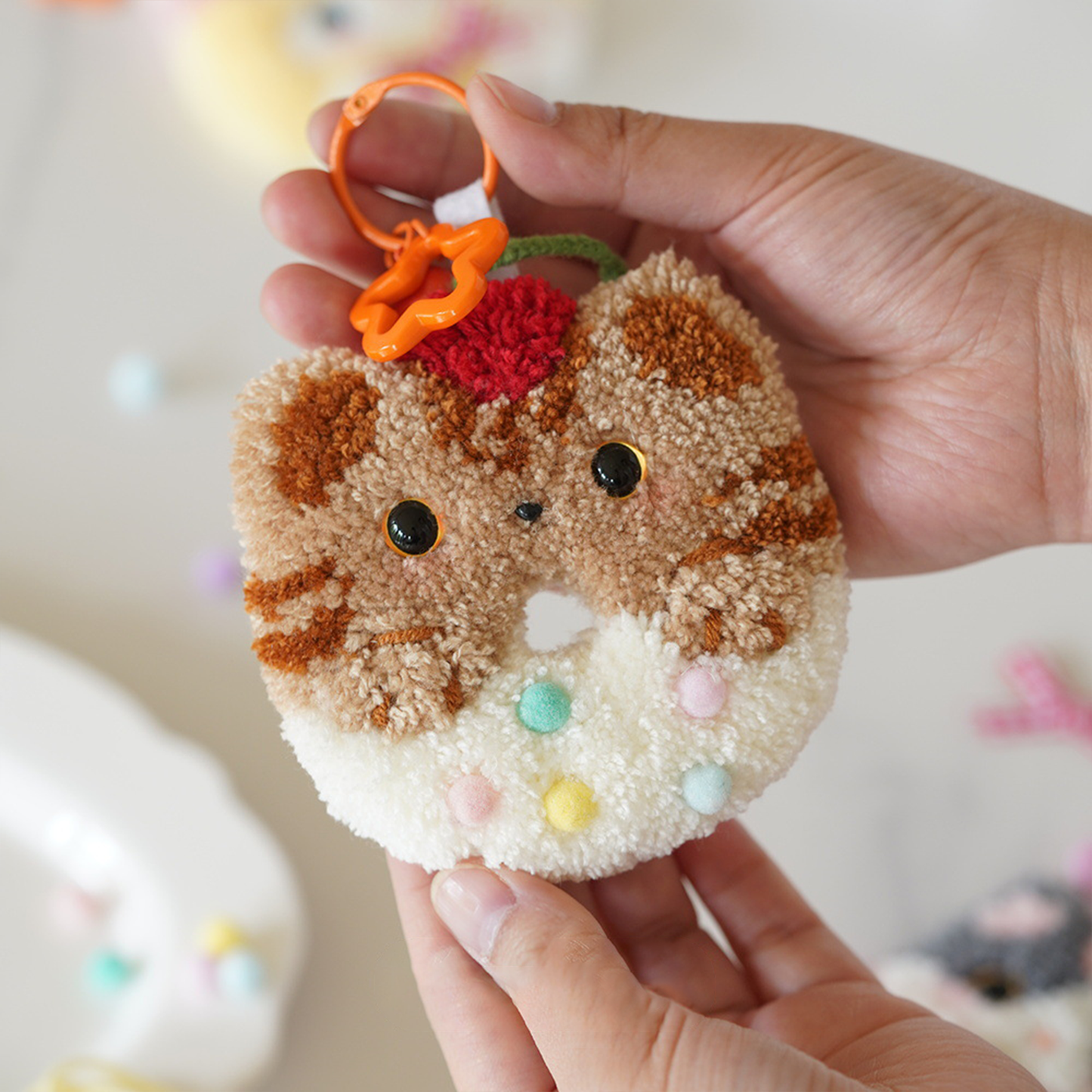Meow Treats | Punch Needle Keychain Kit