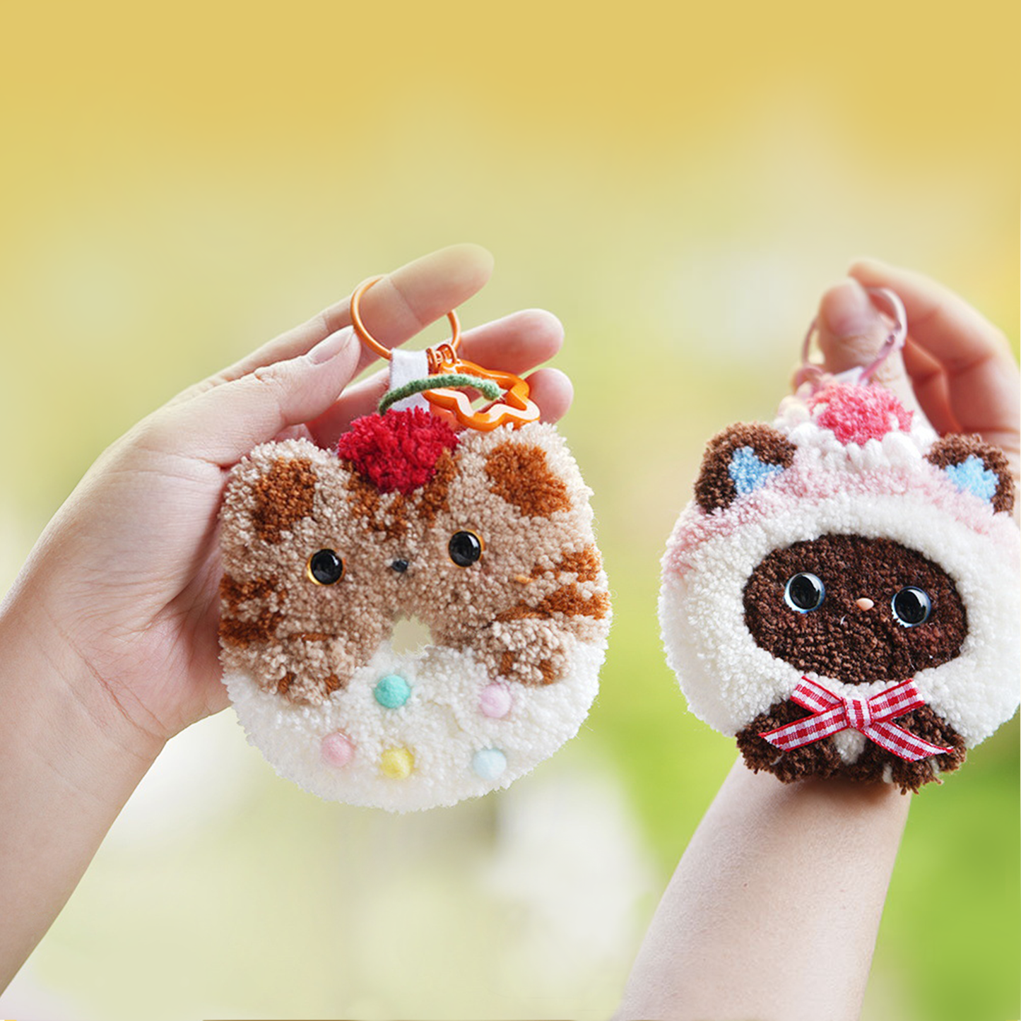 Meow Treats | Punch Needle Keychain Kit