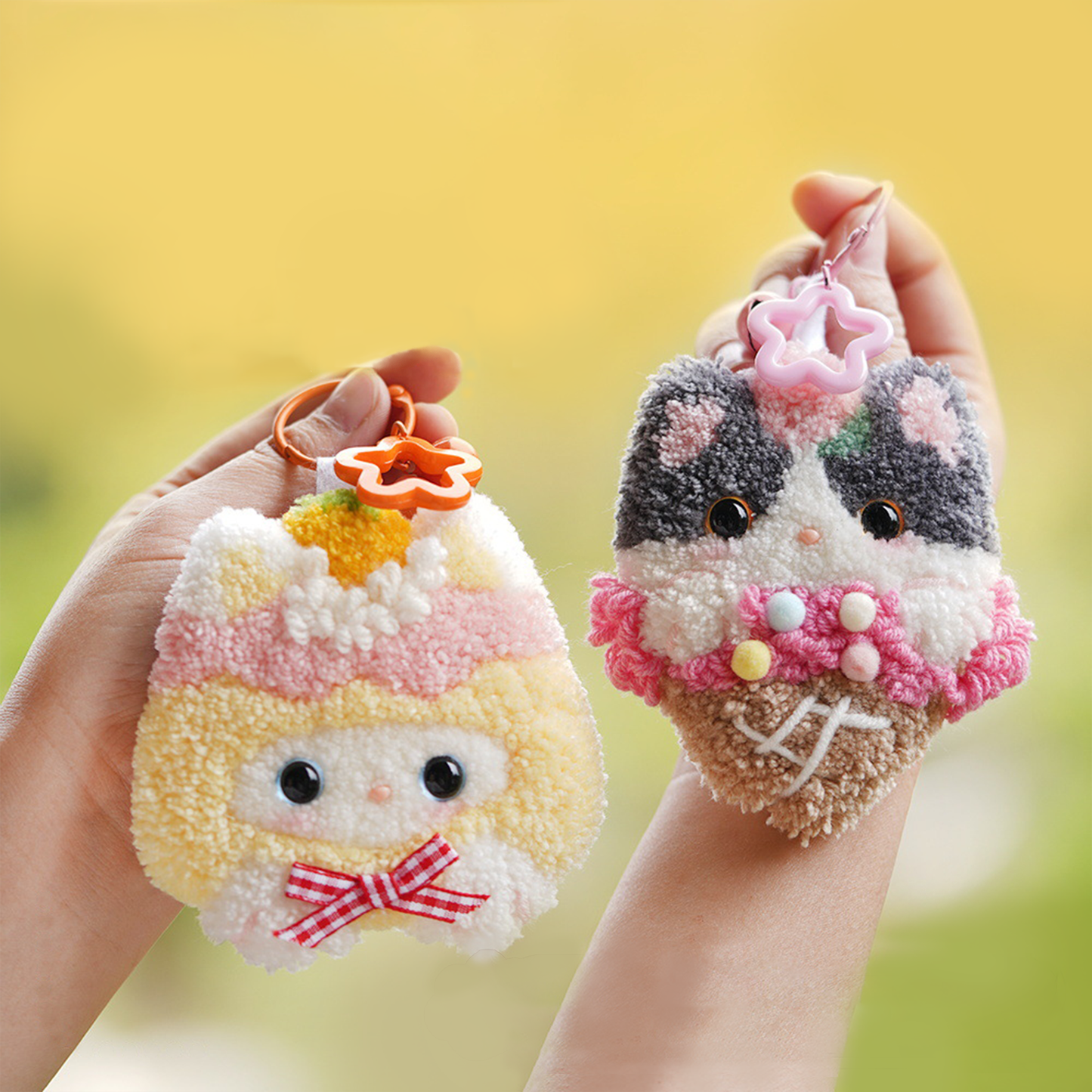 Meow Treats | Punch Needle Keychain Kit