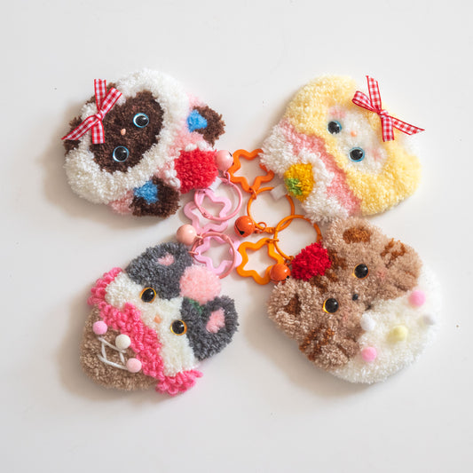 Meow Treats | Punch Needle Bag Charm Kit